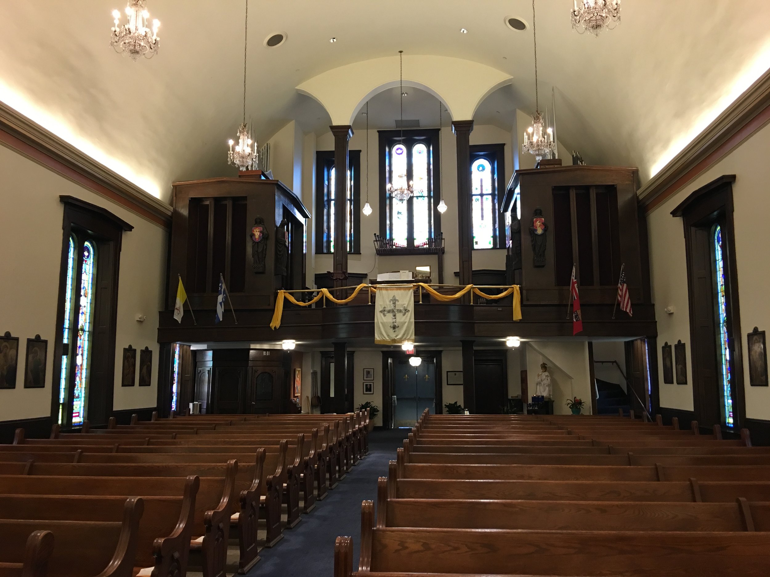 Interior sanctuary of Our Lady of Lourdes