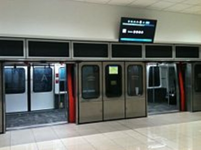 The underground rail line running between terminals at the Atlanta Airport (image courtesy of Wikipedia)