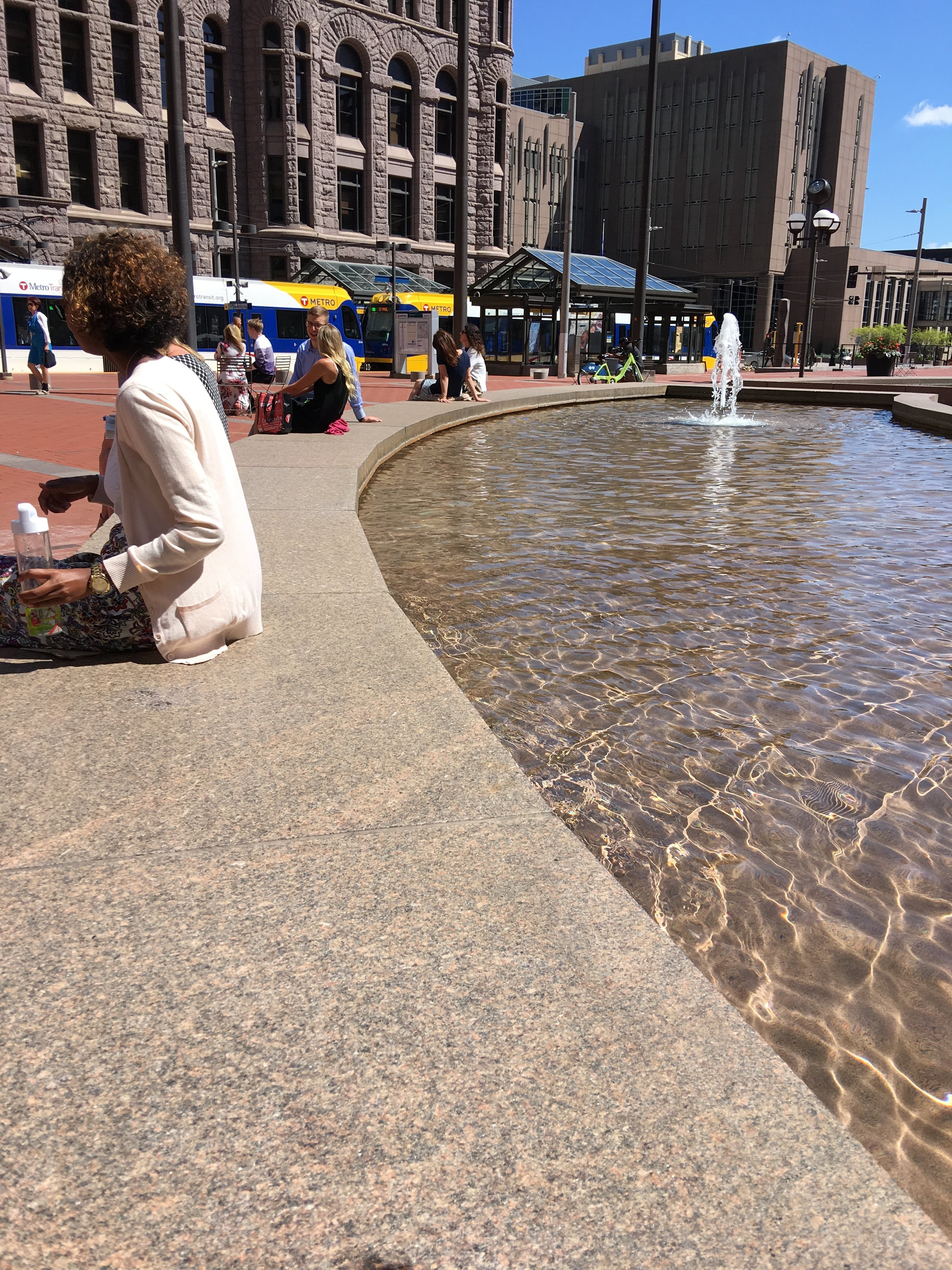 Social activity in the Government Square in downtown Minneapolis