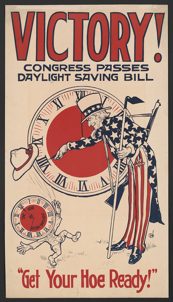 A brochure advertising the passage of daylight saving time in America in 1918 (image courtesy of the Library of Congress)