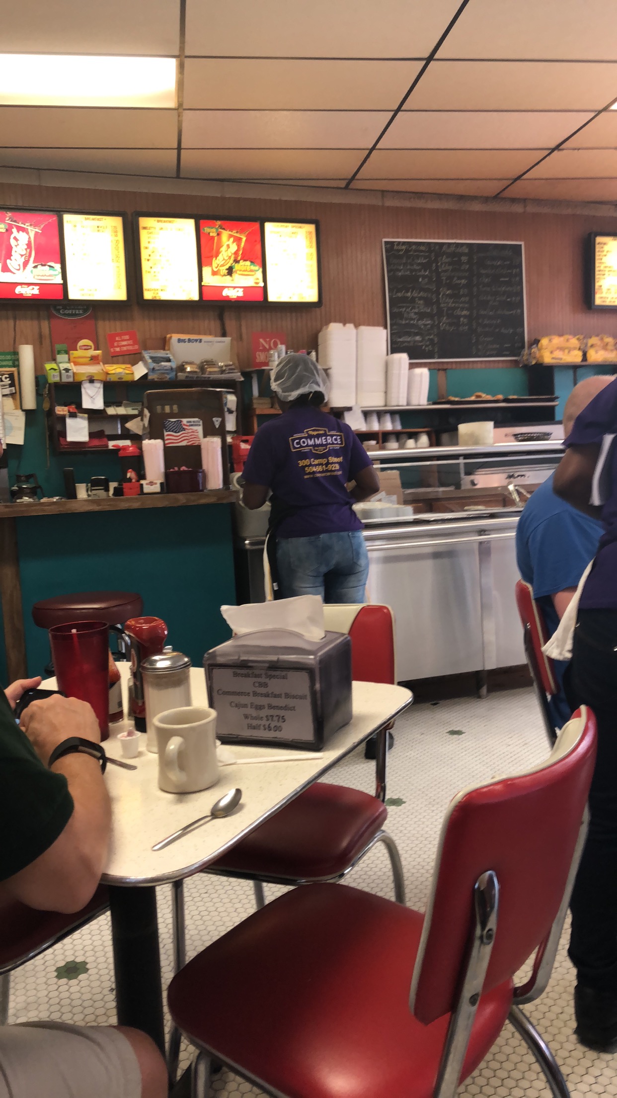 Commerce Cafe where the staff is the most friendly, welcoming bunch of people I've met