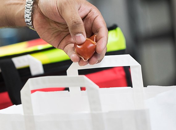 A pod used for sauce to go (image courtesy of notpla.com)