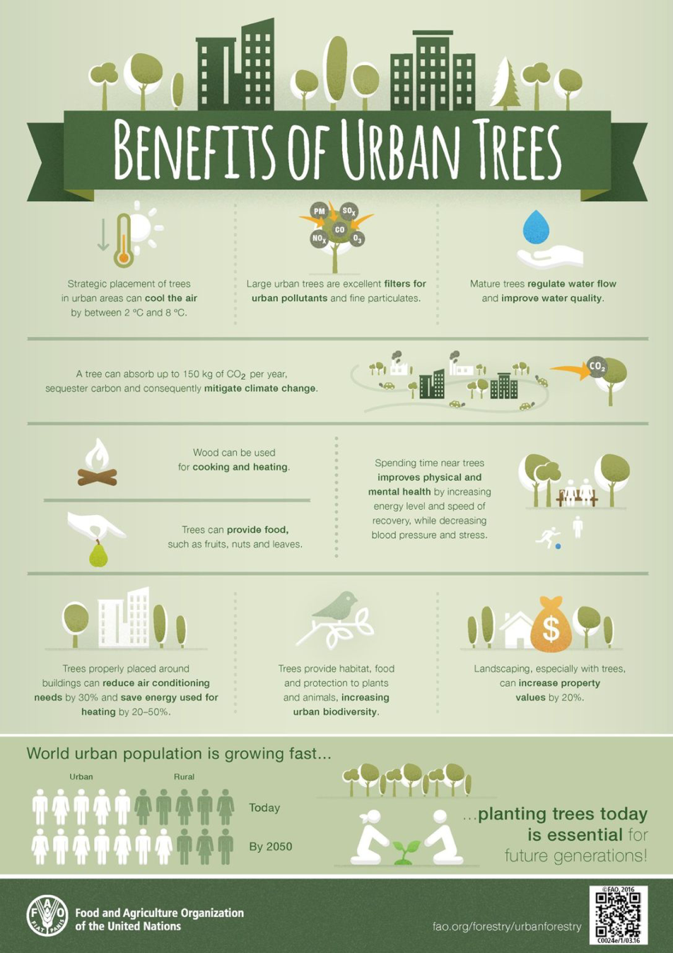 Benefits of trees infographic