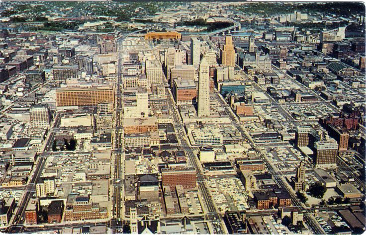 Downtown skyline of Minneapolis in the 1950's