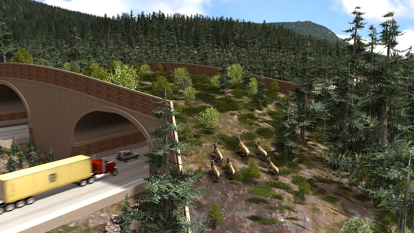 Rendering for the animal overpass over the I-90 bridge (photo courtesy of seattletimes.com)