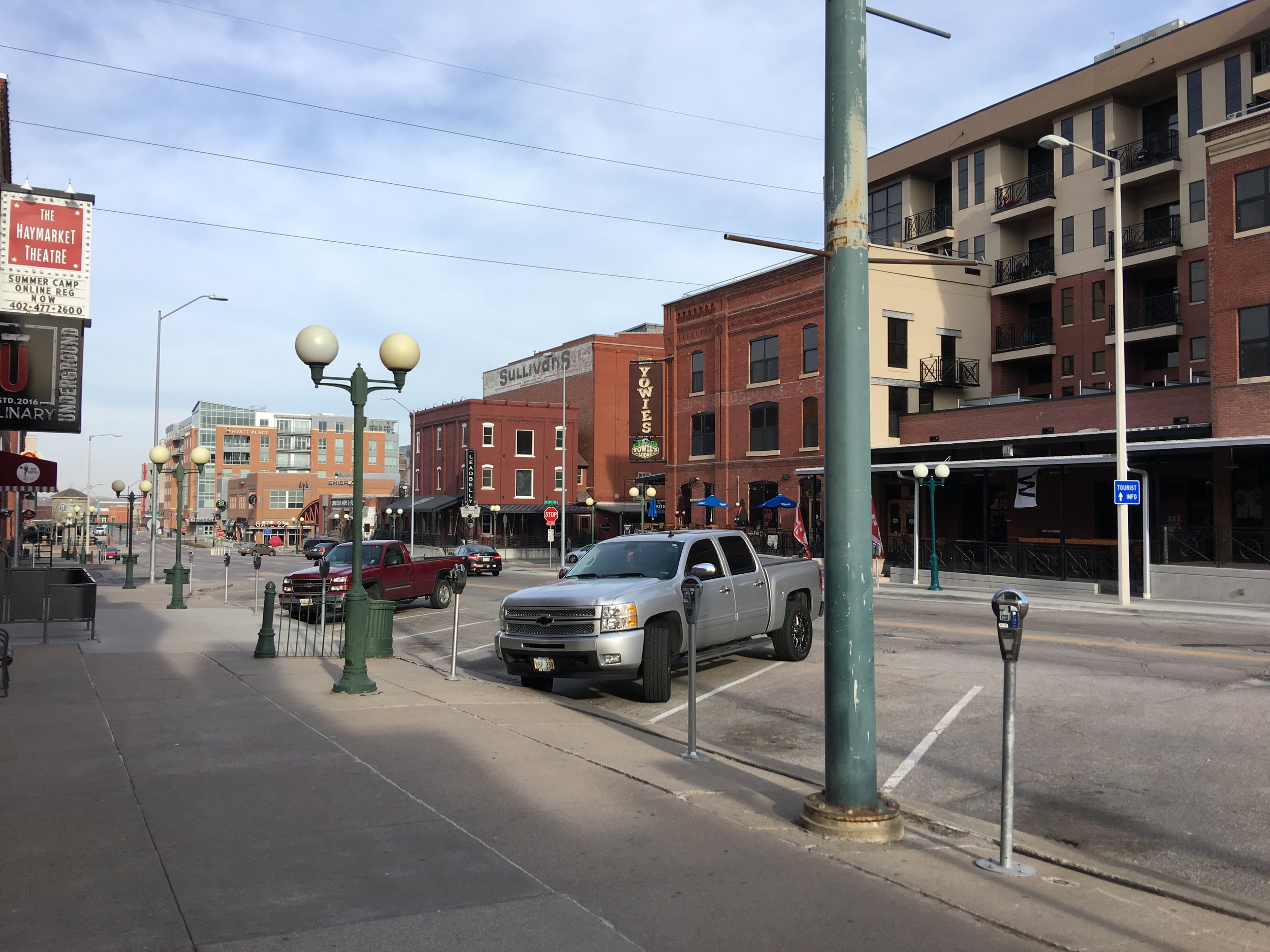 The buildings in the foreground are historic with an infill project to the right