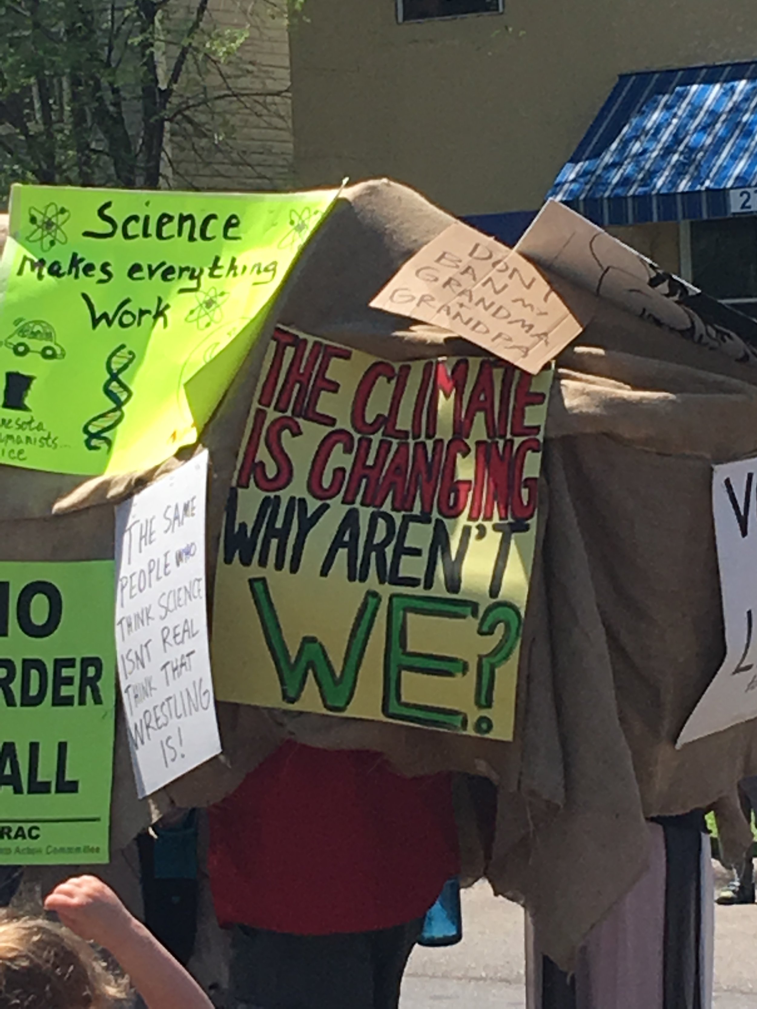 Some of the political messages related to the parade theme