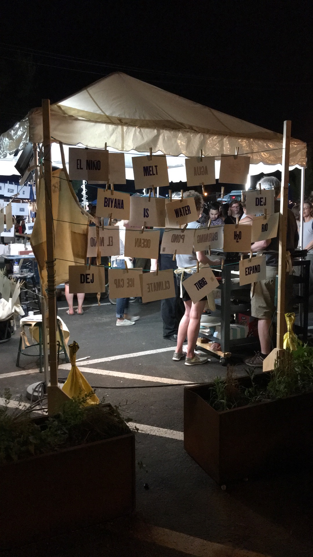 One of the booths seeking to raise awareness about climate change.