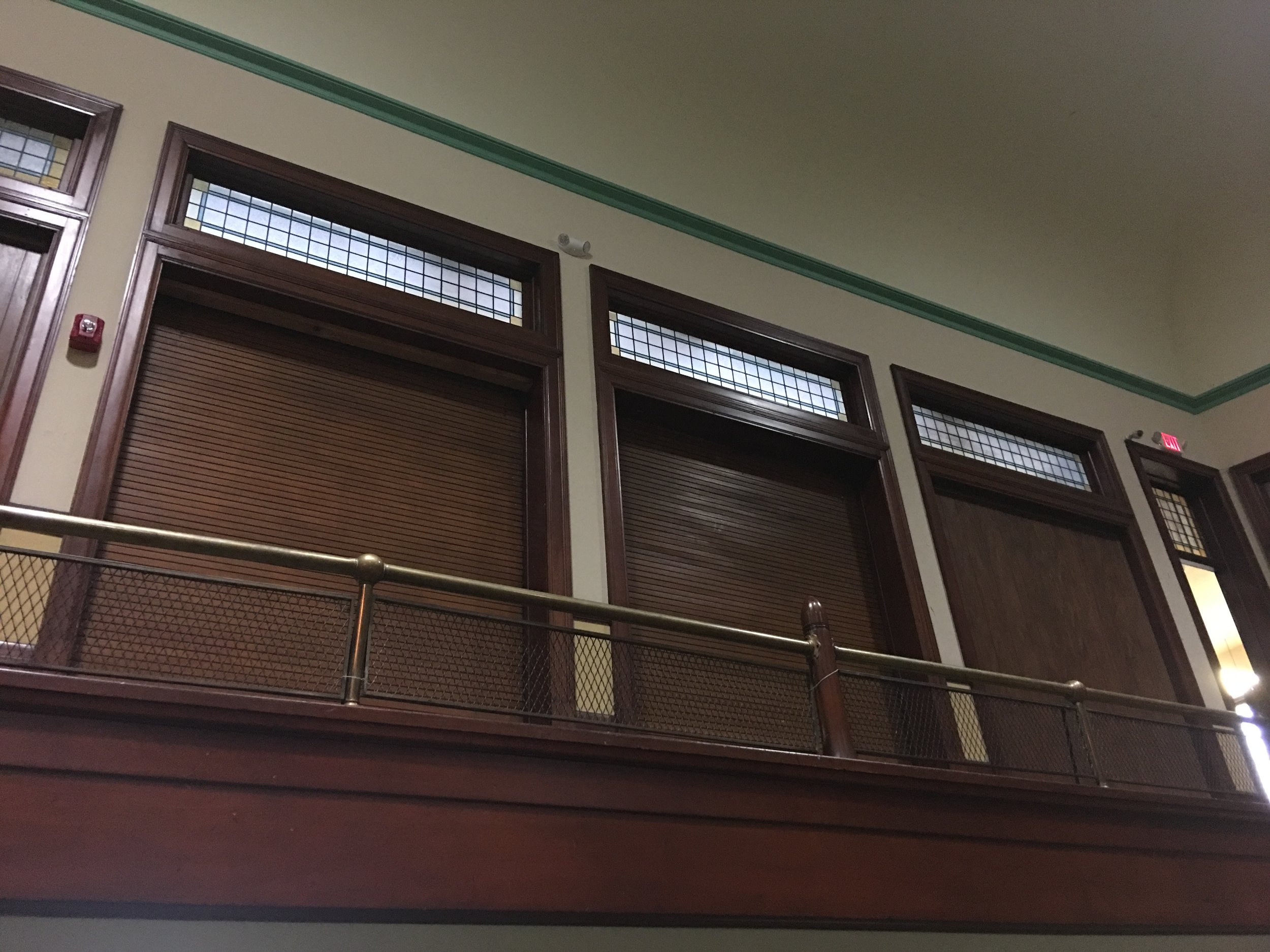 Tambour doors for the Sunday school classrooms, now home to various nonprofit groups