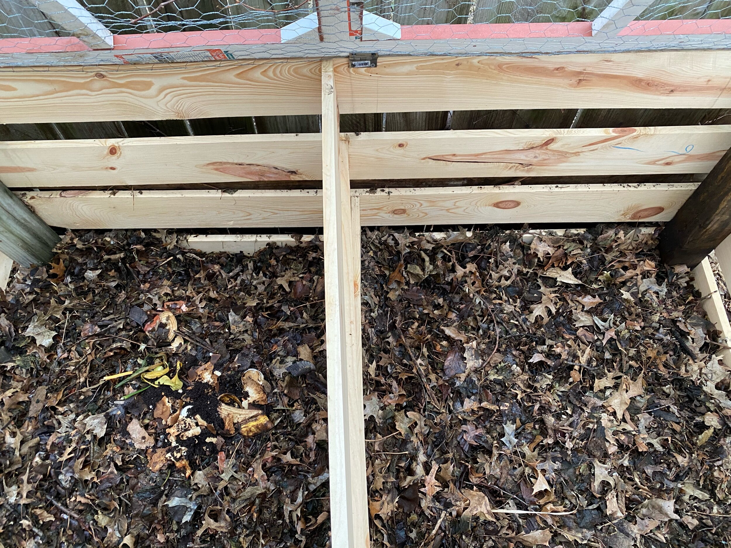 Two bins each 3 foot by 3 foot