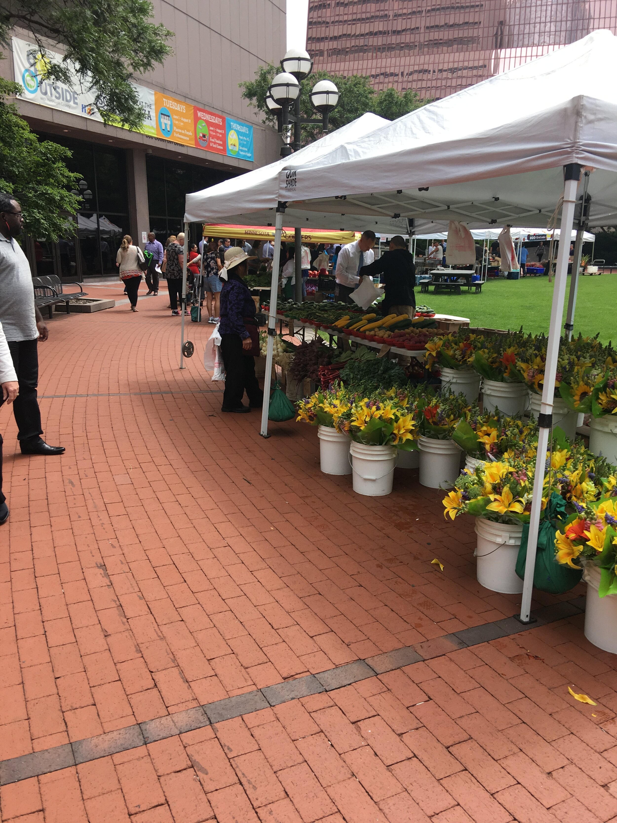 One of the downtown farmers markets in Minneapolis
