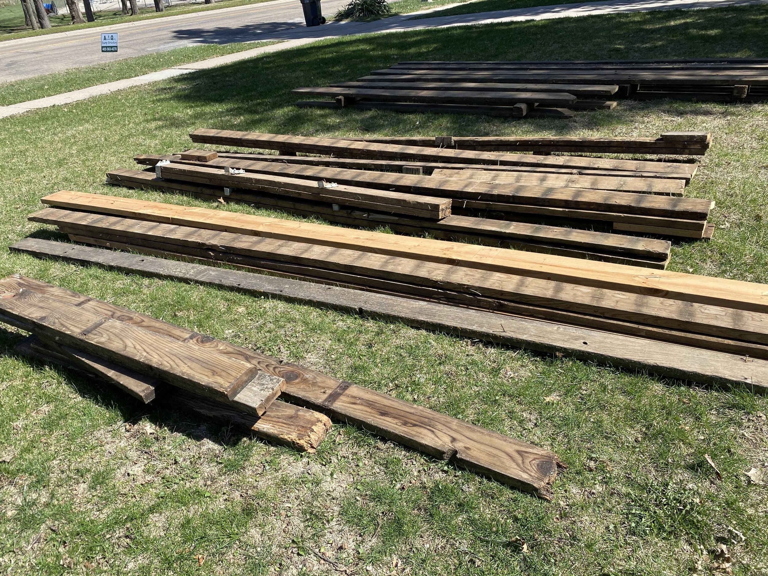 Stack of lumber given away