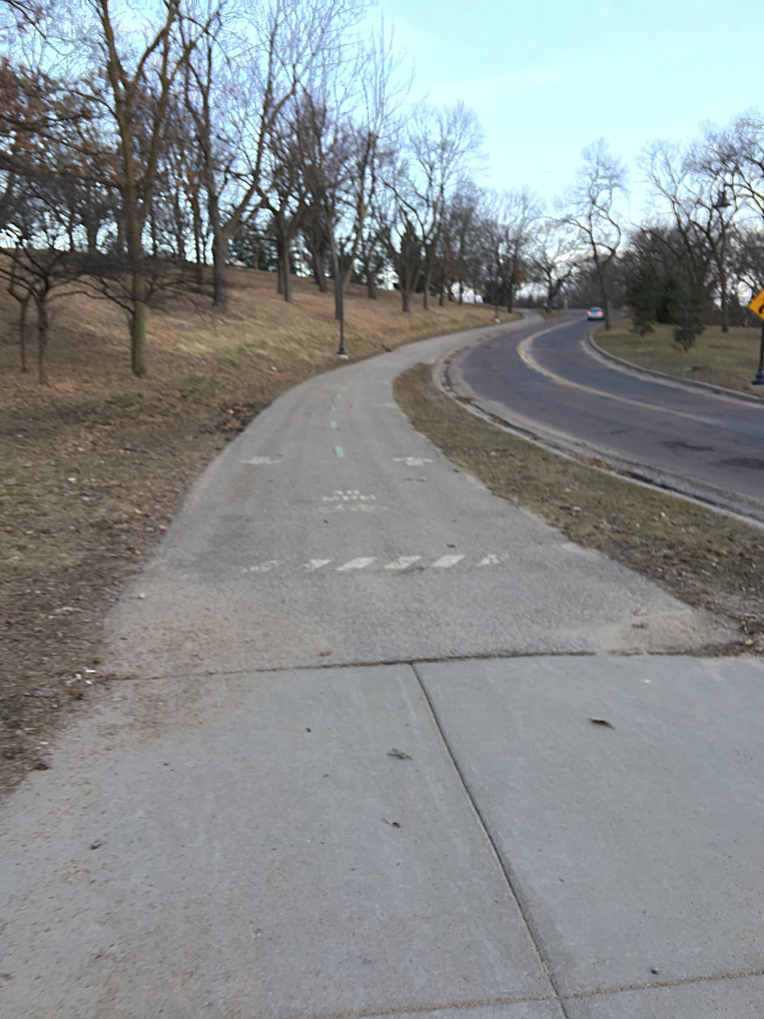 Looking up the TREACHEROUS hill with its original topography